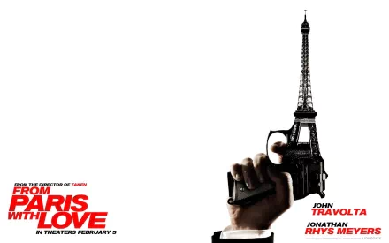 gun Eiffel Tower movie From Paris with Love HD Desktop Wallpaper | Background Image