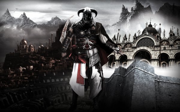 Video Game Crossover Skyrim Assassin's Creed HD Wallpaper | Background Image