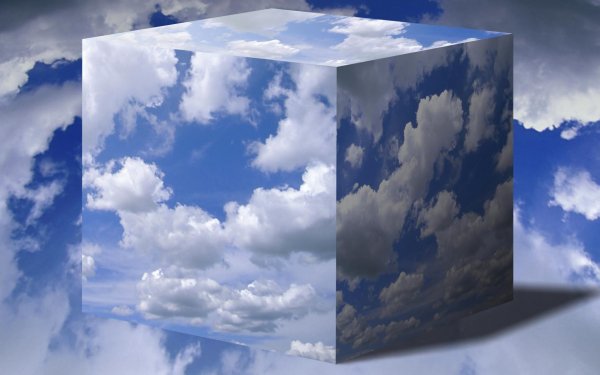 Abstract Cube Blue Sky Box Cloud HD Wallpaper | Background Image