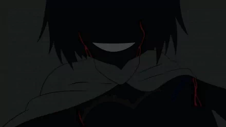 Dark, shadowed close-up of Sayaka Miki from Puella Magi Madoka Magica, showcasing a mysterious and intense anime scene in HD quality for a PC desktop wallpaper.