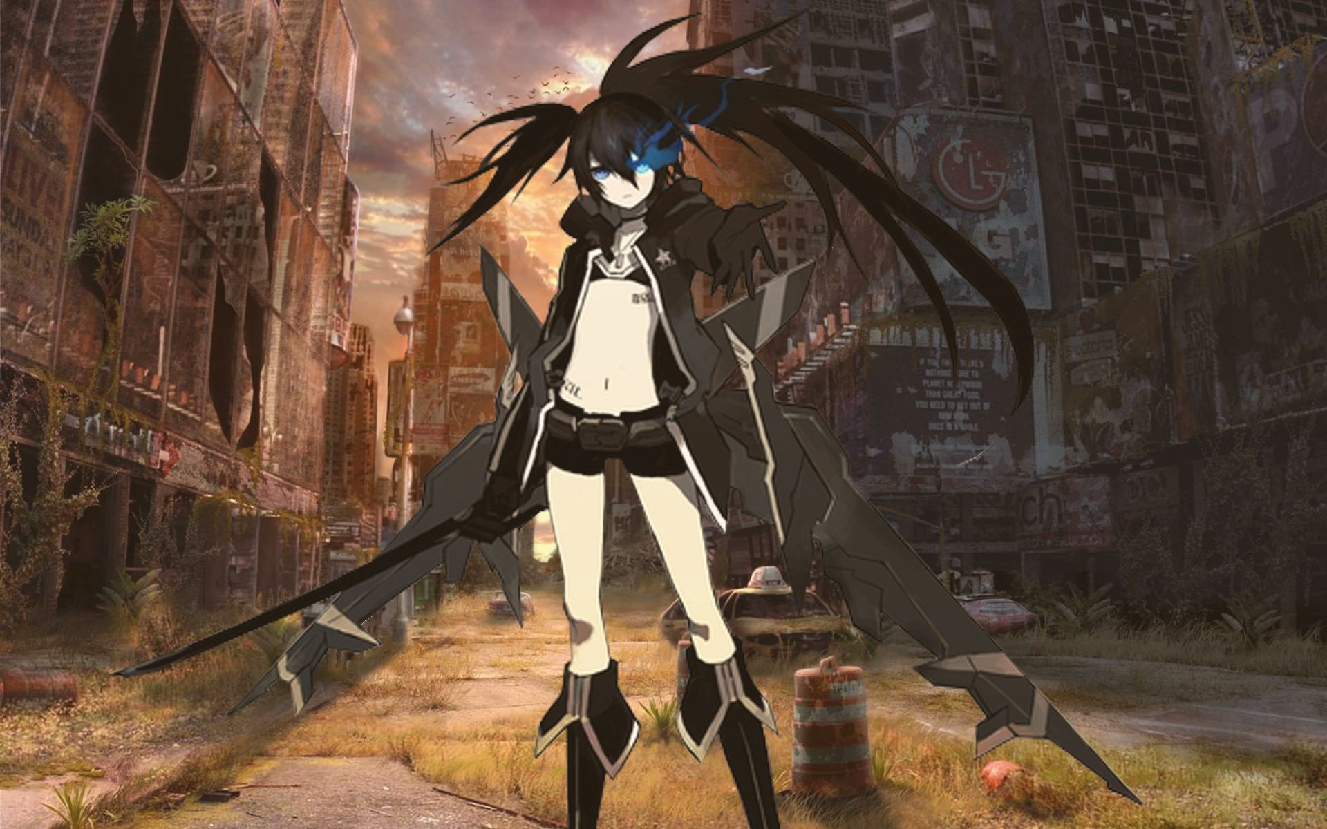 Anime Black Rock Shooter Hd Wallpaper