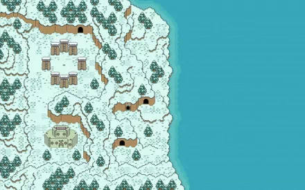 video game Earthbound snowy landscape map Retro Games HD Desktop Wallpaper | Background Image