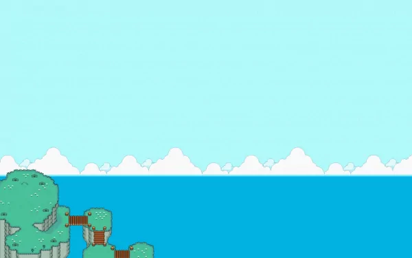 video game Mother 3 pixel art landscape ocean HD Desktop Wallpaper | Background Image