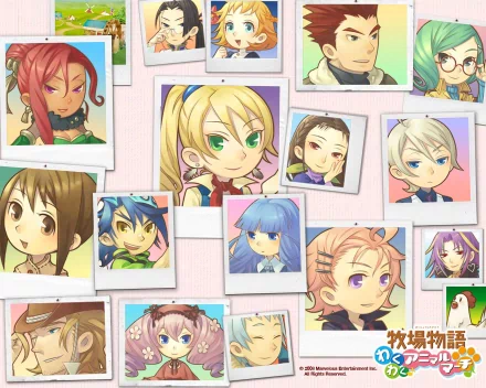 video game Harvest Moon: Animal Parade Anime characters portrait HD Desktop Wallpaper | Background Image