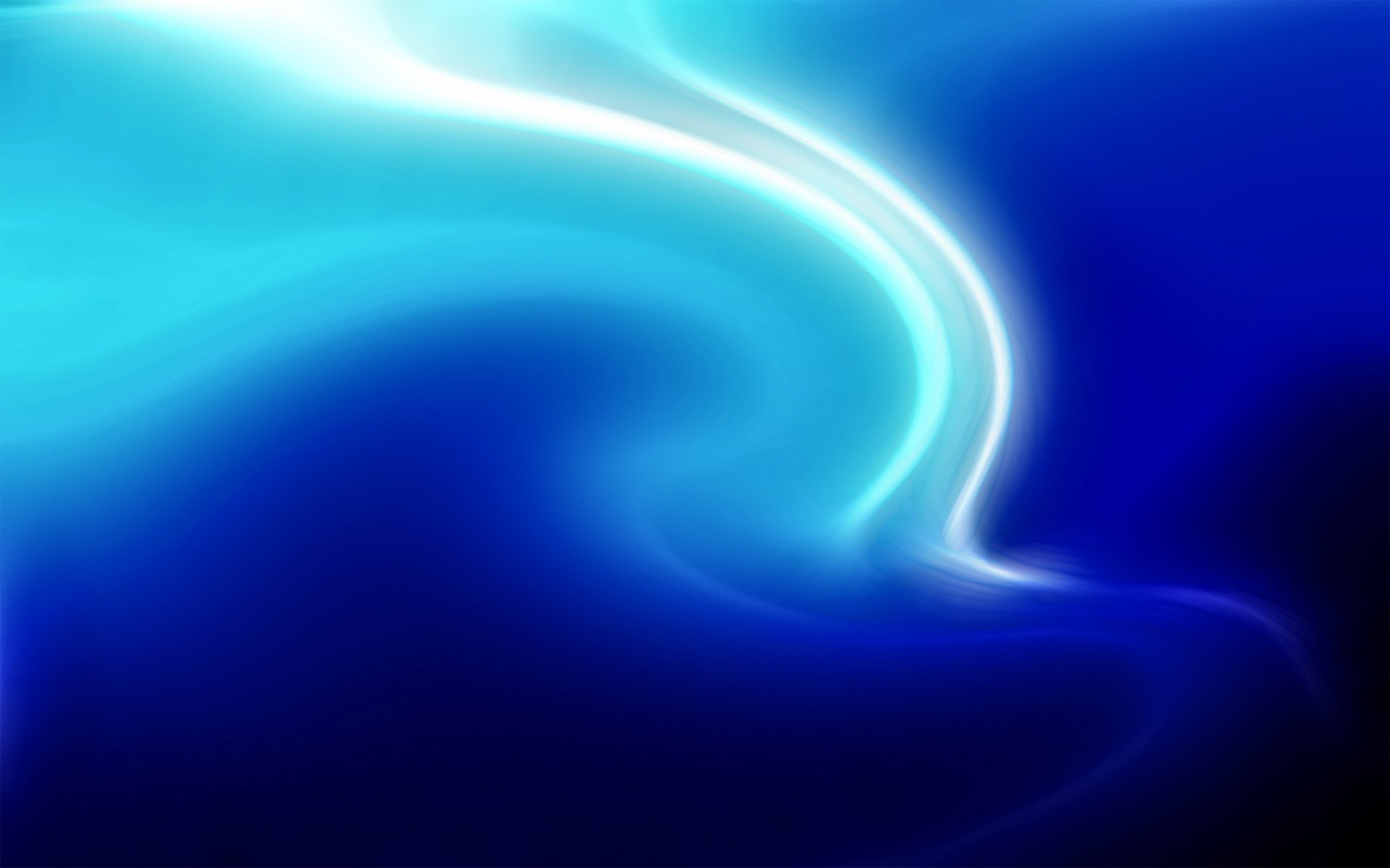 Abstract textured HD PC wallpaper: swirling turquoise to deep-blue luminous waves forming a soft vortex.