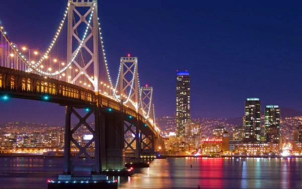 San Francisco man made Bay Bridge HD Desktop Wallpaper | Background Image