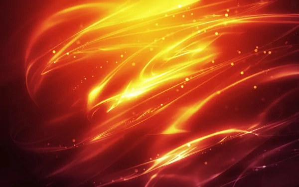 Vibrant abstract wallpaper featuring dynamic orange swirls and glowing accents, creating a warm and energetic atmosphere for your desktop background.