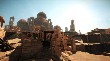 HD desktop wallpaper featuring a scene from Chivalry: Medieval Warfare with ancient ruins under a clear sky.