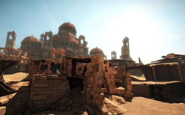 HD desktop wallpaper featuring a scene from Chivalry: Medieval Warfare with ancient ruins under a clear sky.