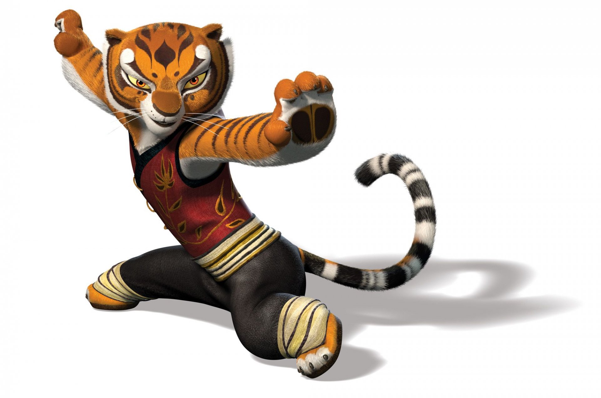 HD desktop wallpaper featuring a character from Kung Fu Panda 2 in a martial arts pose.