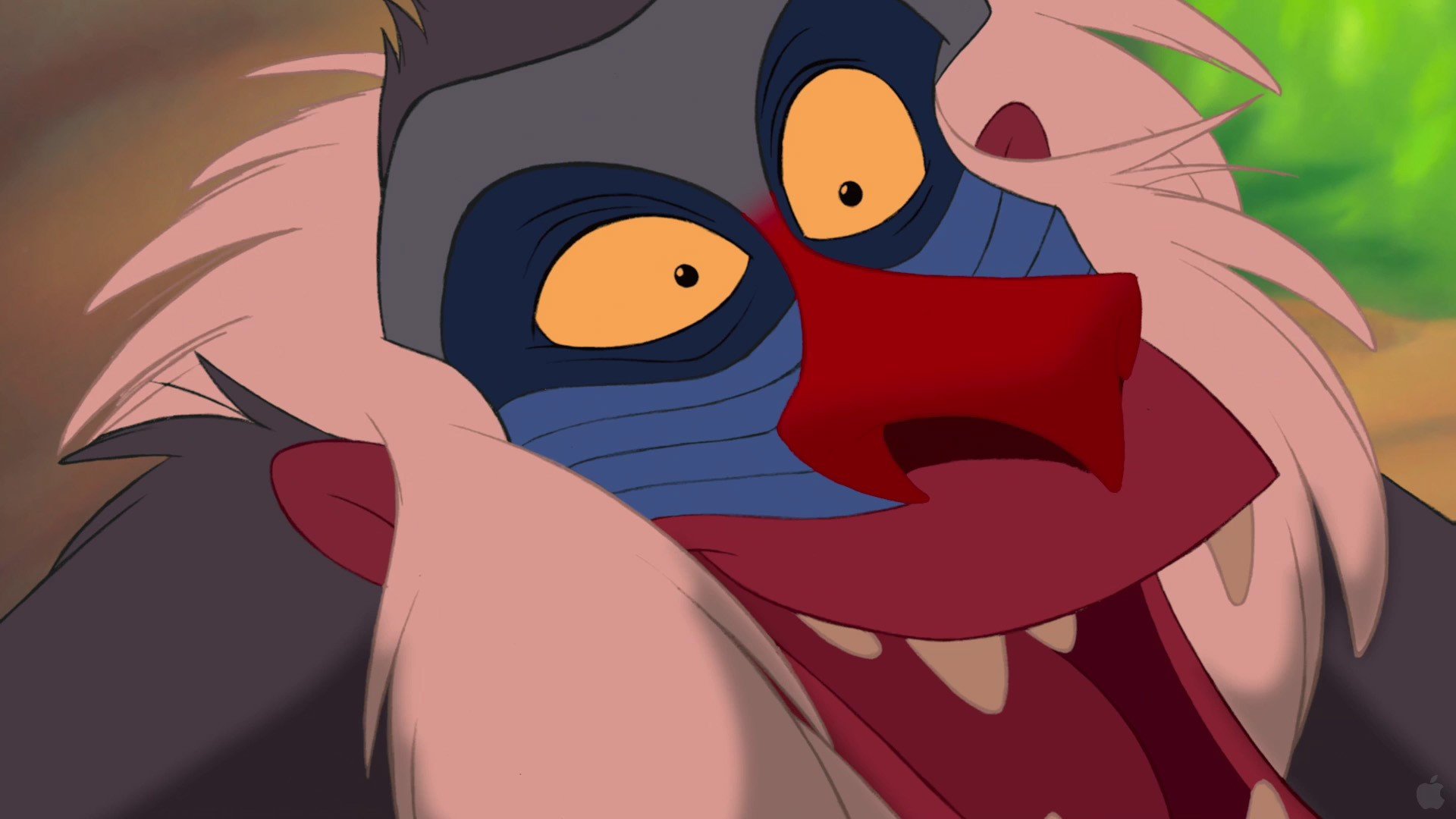 HD desktop wallpaper featuring Rafiki from The Lion King (1994), in a colorful close-up.