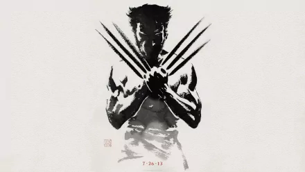 HD desktop wallpaper of Wolverine from the X-Men movie, The Wolverine. The image features Wolverine in a dramatic pose with his iconic claws extended.