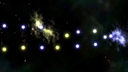 HD desktop wallpaper featuring a cosmic scene with a sequence of bright stars against a dark interstellar backdrop, tagged with Solar 2.
