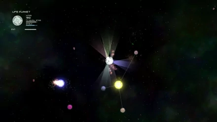 HD desktop wallpaper featuring an artistic representation of a vibrant solar system with colorful planets and a bright central star.