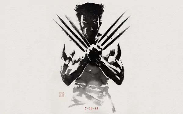 HD desktop wallpaper of Wolverine from the X-Men movie, The Wolverine. The image features Wolverine in a dramatic pose with his iconic claws extended.