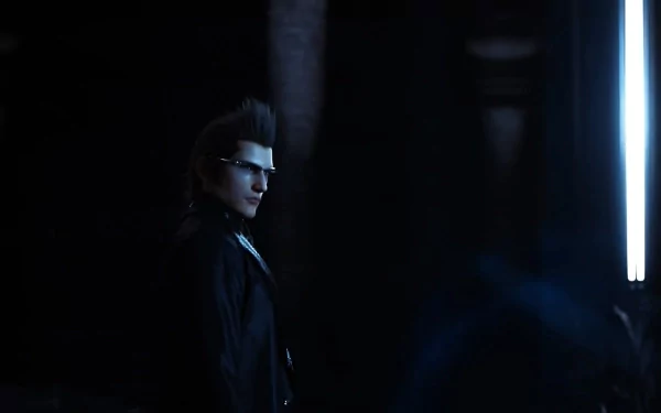 HD wallpaper of a Final Fantasy Versus XIII character in a dark, moody setting, for desktop backgrounds.