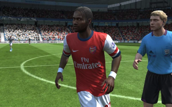 HD FIFA 13 desktop wallpaper featuring a virtual football player in action on the pitch.