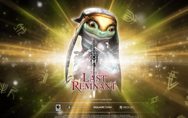 HD desktop wallpaper featuring a character from The Last Remnant video game, with a radiant, golden backdrop.