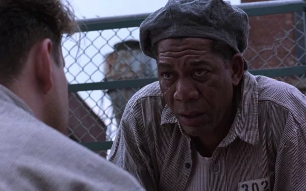 HD wallpaper of The Shawshank Redemption featuring Morgan Freeman in a pivotal scene, suitable for desktop background.