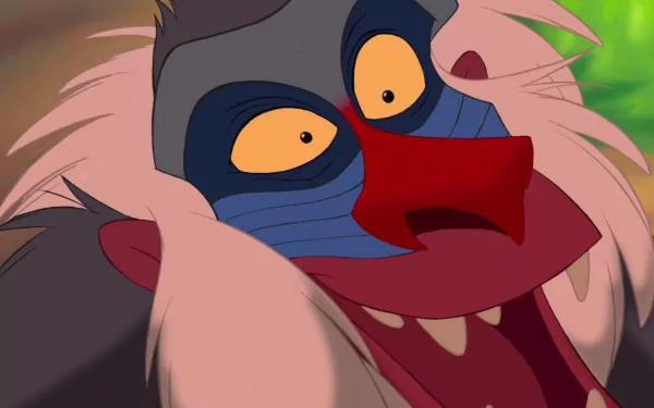 HD desktop wallpaper featuring Rafiki from The Lion King (1994), in a colorful close-up.