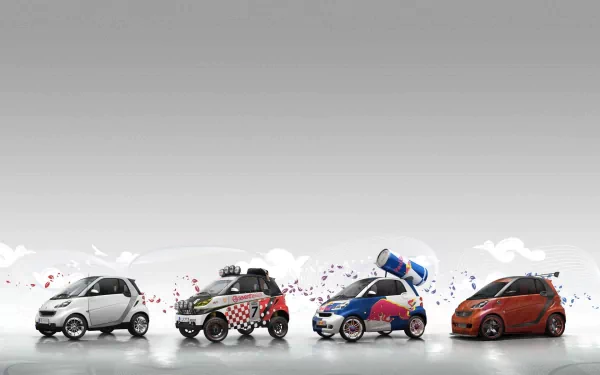 Red Bull smart car car vehicle smart HD Desktop Wallpaper | Background Image