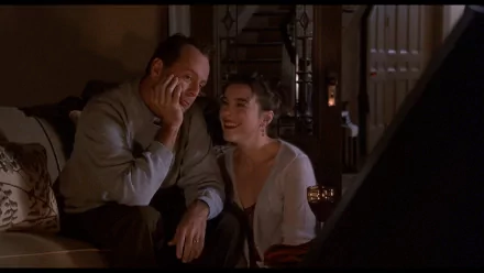 HD desktop wallpaper featuring Bruce Willis and a woman in a scene from the movie The Sixth Sense, capturing an intimate and emotional moment.