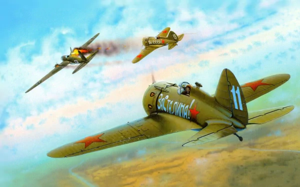 HD PC desktop wallpaper featuring military aircraft in flight against a partly cloudy sky with a desert landscape below.