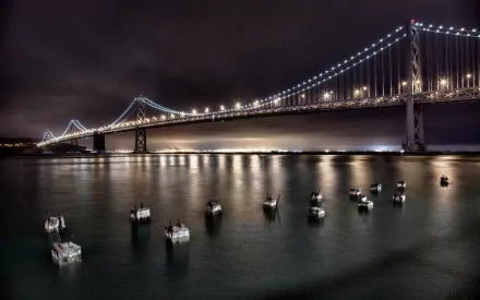 San Francisco man made Bay Bridge HD Desktop Wallpaper | Background Image