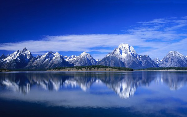 Nature Grand Teton National Park National Park Snow Mountain Lake Landscape Reflection Blue HD Wallpaper | Background Image