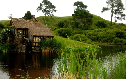 man made watermill HD Desktop Wallpaper | Background Image