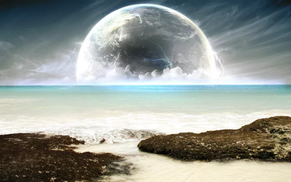 Sci Fi planet rise HD Desktop Wallpaper | Background Image