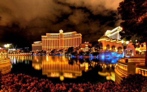 Photography Reflection USA Las Vegas Night Light Building HD Wallpaper | Background Image