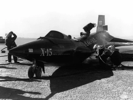  Engineers checking and fueling an X-15