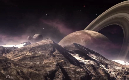 Sci Fi planetary ring HD Desktop Wallpaper | Background Image