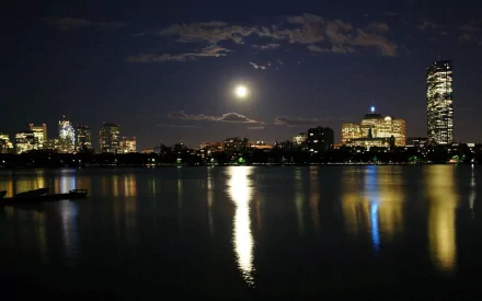  Moon reflection on water