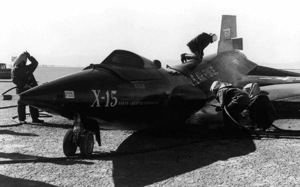  Engineers checking and fueling an X-15