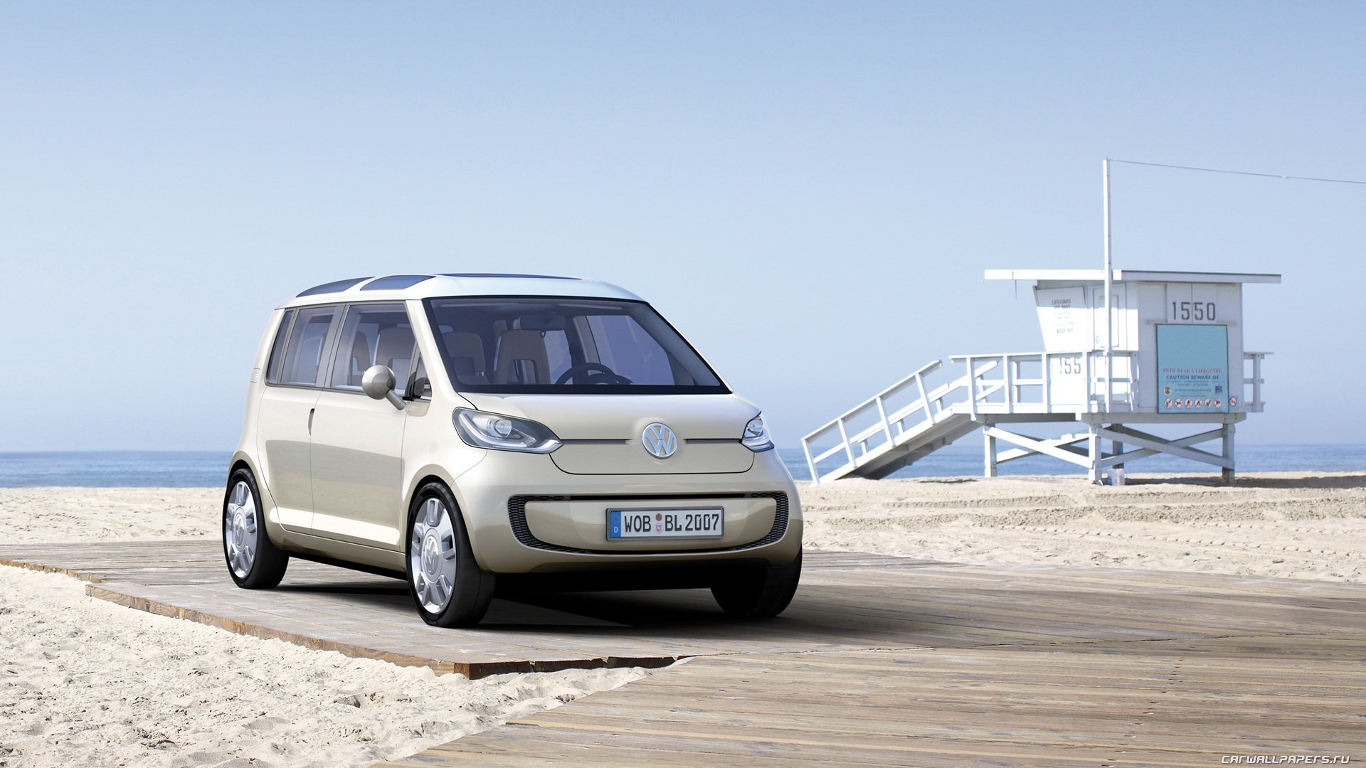 Download Vehicle 2007 Volkswagen Space Up Blue HD Wallpaper