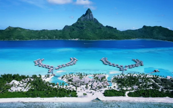 beach sky island village lagoon Bora Bora photography holiday HD Desktop Wallpaper | Background Image