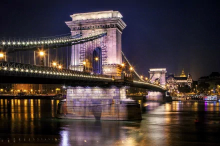 Hungary Budapest man made Chain Bridge HD Desktop Wallpaper | Background Image