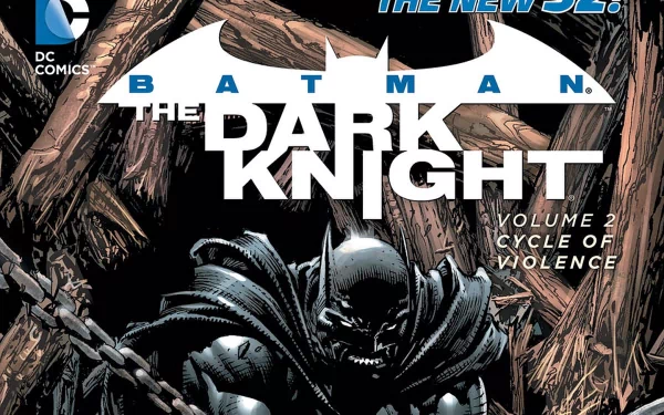 HD PC desktop wallpaper featuring Batman from DC Comics’ The Dark Knight comic, showcasing intense artwork from Batman: The Dark Knight Volume 2, Cycle of Violence.