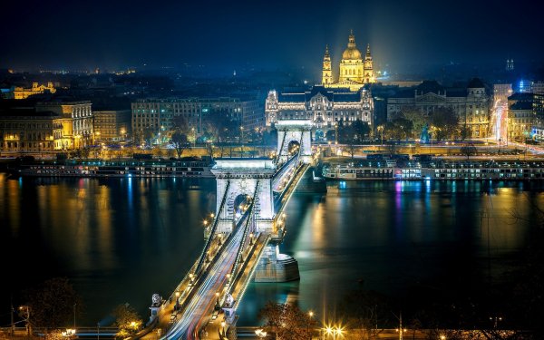 Man Made The Chain Bridge Bridges Chain Bridge Budapest Hungary HD Wallpaper | Background Image