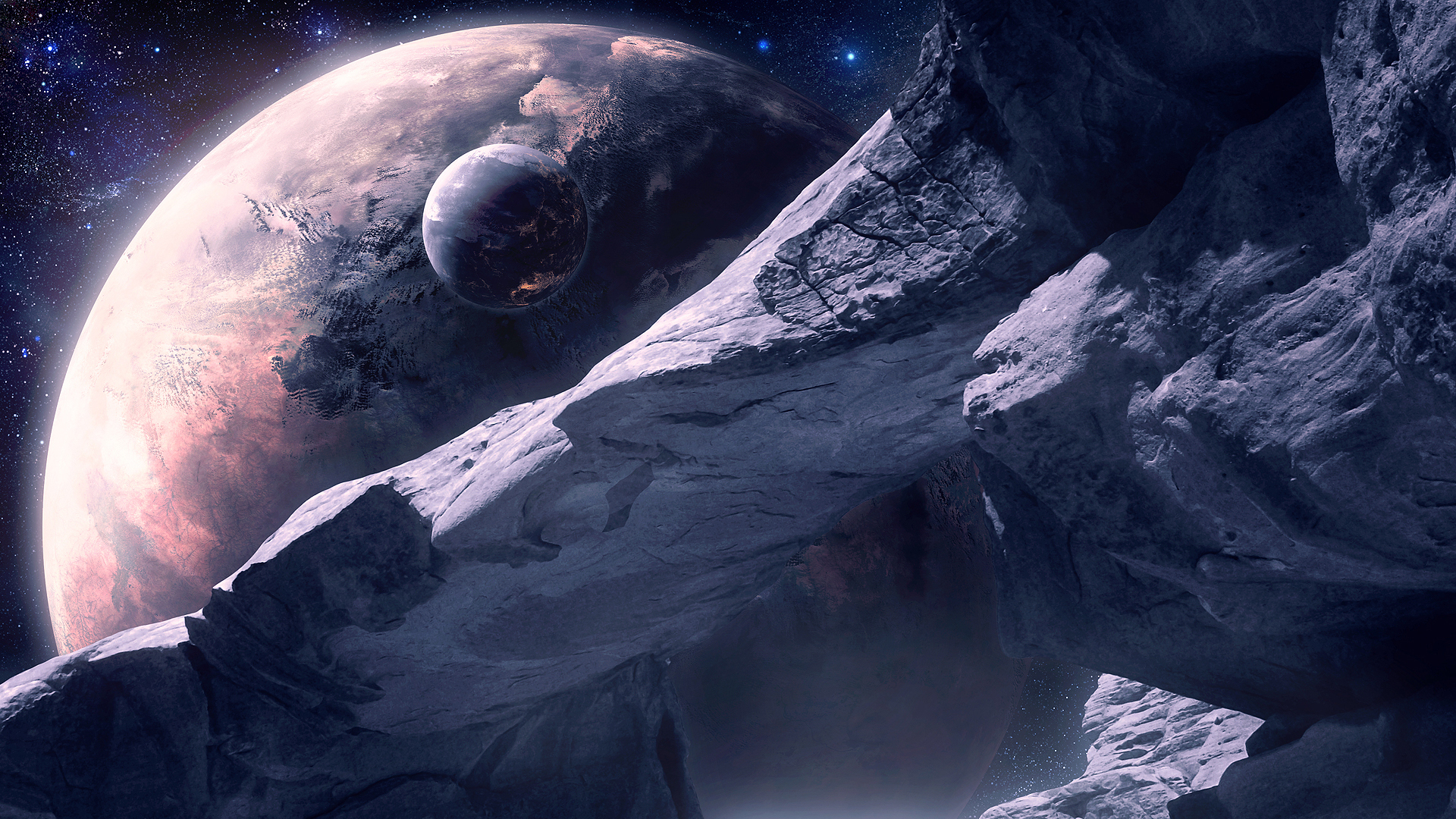 Download Sci Fi Planet Rise HD Wallpaper