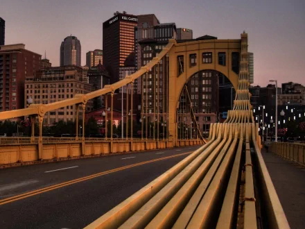 Roberto Clemente Bridge Pittsburgh man made bridge HD Desktop Wallpaper | Background Image