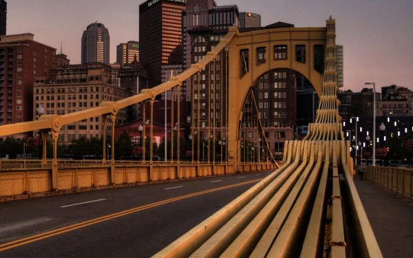 Roberto Clemente Bridge Pittsburgh man made bridge HD Desktop Wallpaper | Background Image