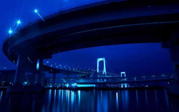 Japan Tokyo man made rainbow bridge HD Desktop Wallpaper | Background Image