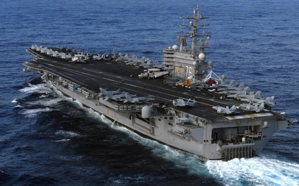 Military USS Ronald Reagan (CVN-76) Warships United States Navy Aircraft Carrier Ship Boat Warship HD Wallpaper | Background Image
