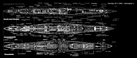  German Type VII Submarine schematic