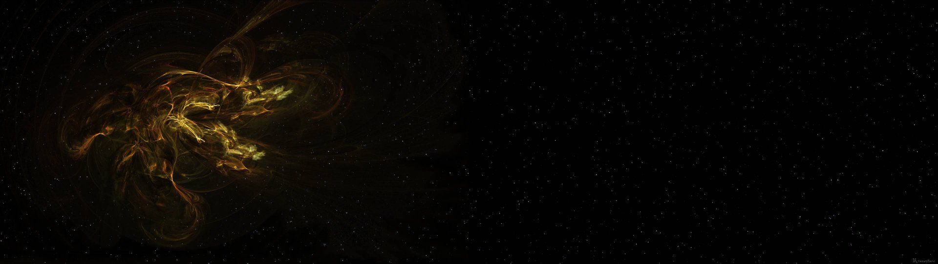 HD PC desktop wallpaper featuring a sci-fi space scene with a glowing nebula and countless stars scattered across the dark cosmos.