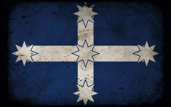 Misc — Eureka Flag HD PC desktop wallpaper: white eight-pointed stars forming the Southern Cross on a distressed deep-blue background.