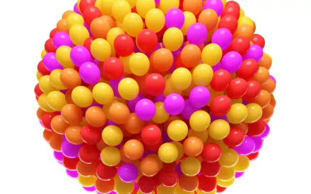 A vibrant arrangement of red, yellow, orange, and pink balloons forms a striking sphere, creating an eye-catching HD wallpaper and background for PCs.